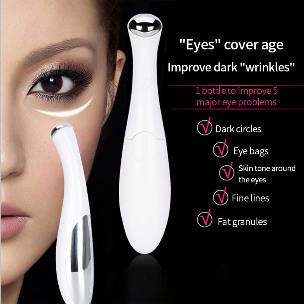 Varita de masaje de ojos blancos sin baterías Instrumento de belleza ocular Instrumento de masaje de elevación de ojos Instrumento de belleza de