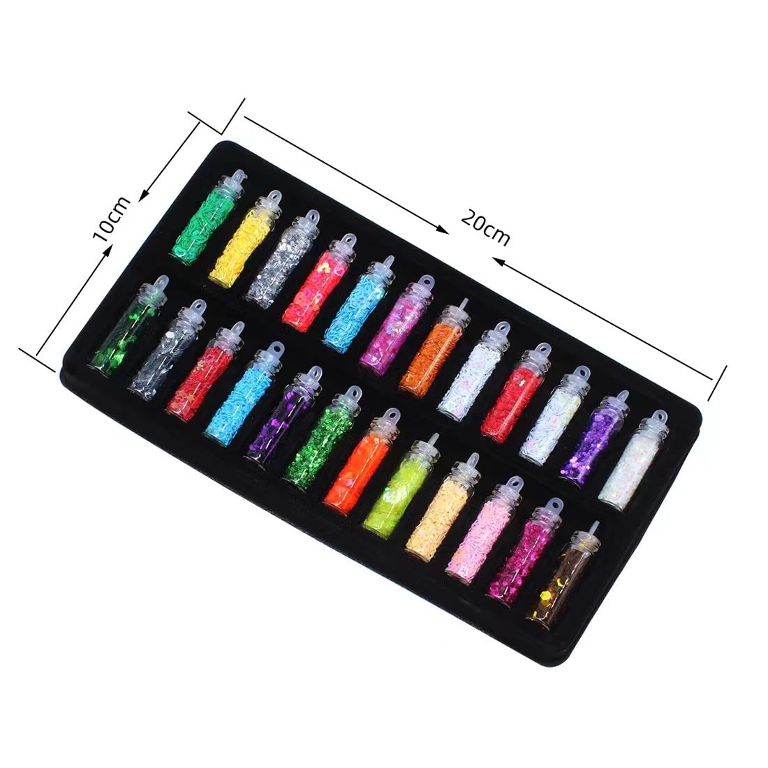 Mezcla holográfica de purpurina gruesa y fina, 48 colores de lentejuelas gruesas y polvo de purpurina fina, copos de purpurina iridiscente,