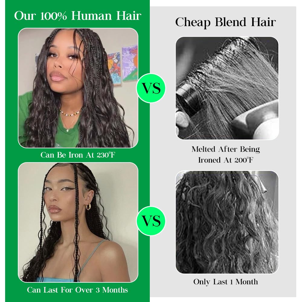 Cabello humano trenzado húmedo y ondulado sin trama, extensiones de cabello humano virgen 100% sin procesar para micro trenzas, cabello humano súper
