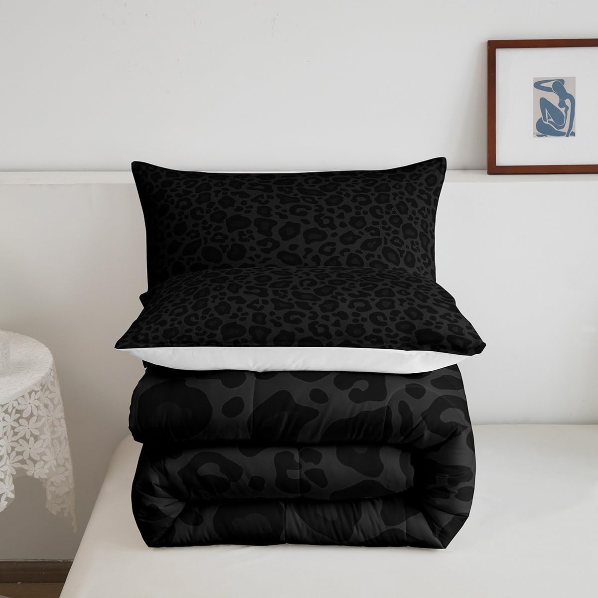 Juego de edredón para niños con estampado de leopardo, tamaño matrimonial, con textura de piel de guepardo abstracta, decoración de habitación de