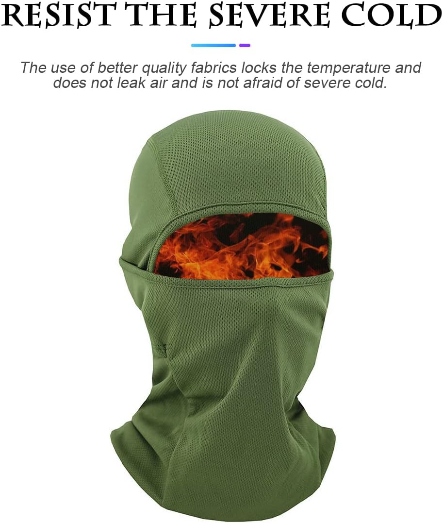 Pasamontañas, máscara facial completa de invierno para hombres y mujeres, esquí, snowboard, motocicleta, protección UV (verde)