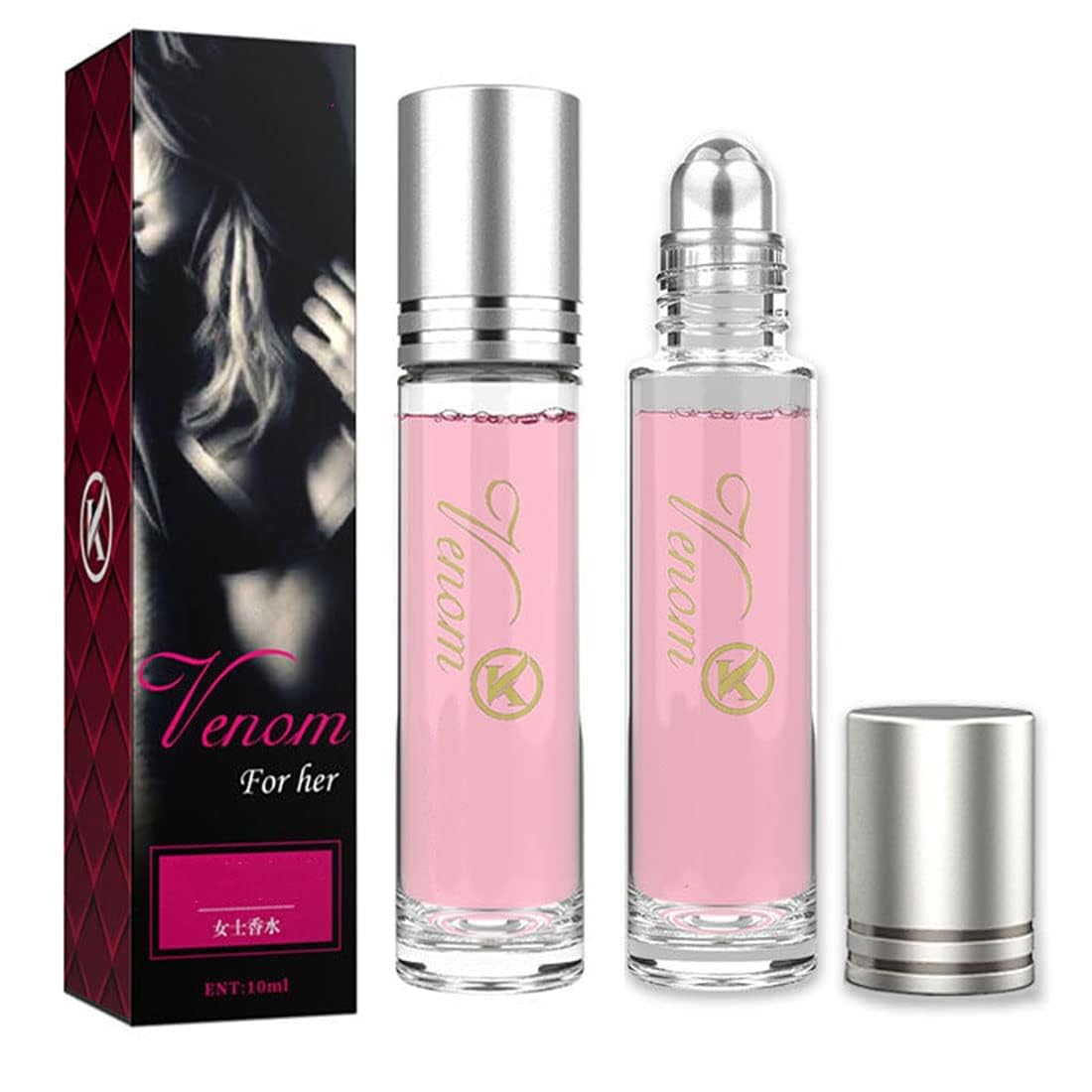 Aimery Perfume de feromonas para mujer, 2 piezas de perfume feromonas de larga duración y adictivo, perfume de feromonas de aceite de colonia para
