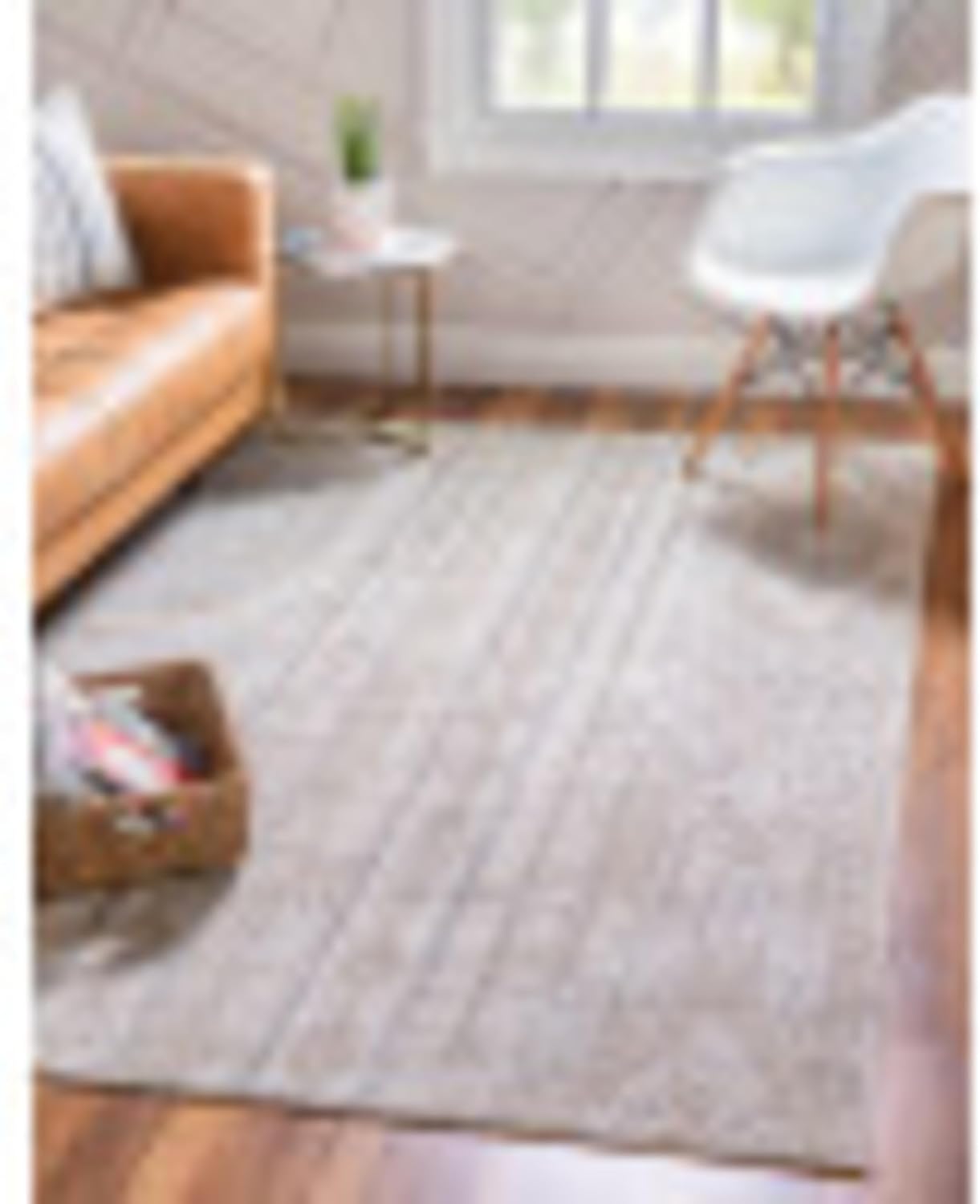 Unique Loom Portland Collection – Alfombra de área a rayas inspirada en el suroeste tono sobre tono (6 pies x 9 pies, rectangular, bronceadomarfil)
