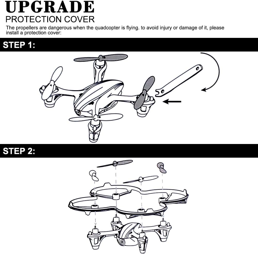 AFUNTA Juego de 5 protectores de cuchillas de hélice compatibles con X4 H107C H107D Quadcopter-NegroVerde