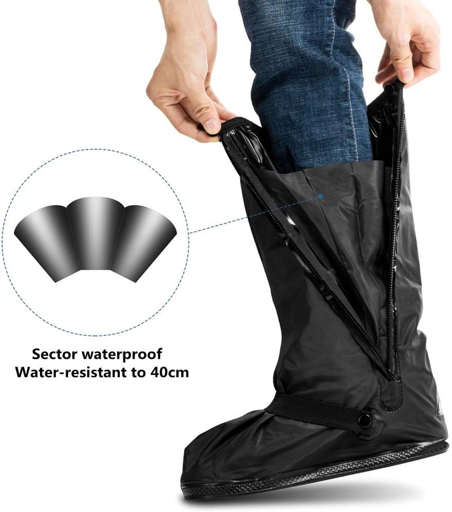 Botas de lluvia impermeables con reflector, reutilizables, anti-nieve, botas de lluvia, equipo de protección para hombres y mujeres