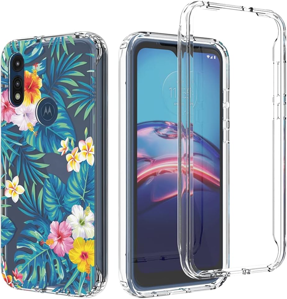 Funda para Moto E 2020, Motorola E 2020 para niñas, bonita funda floral de TPU transparente a prueba de golpes, funda protectora para Motorola Moto