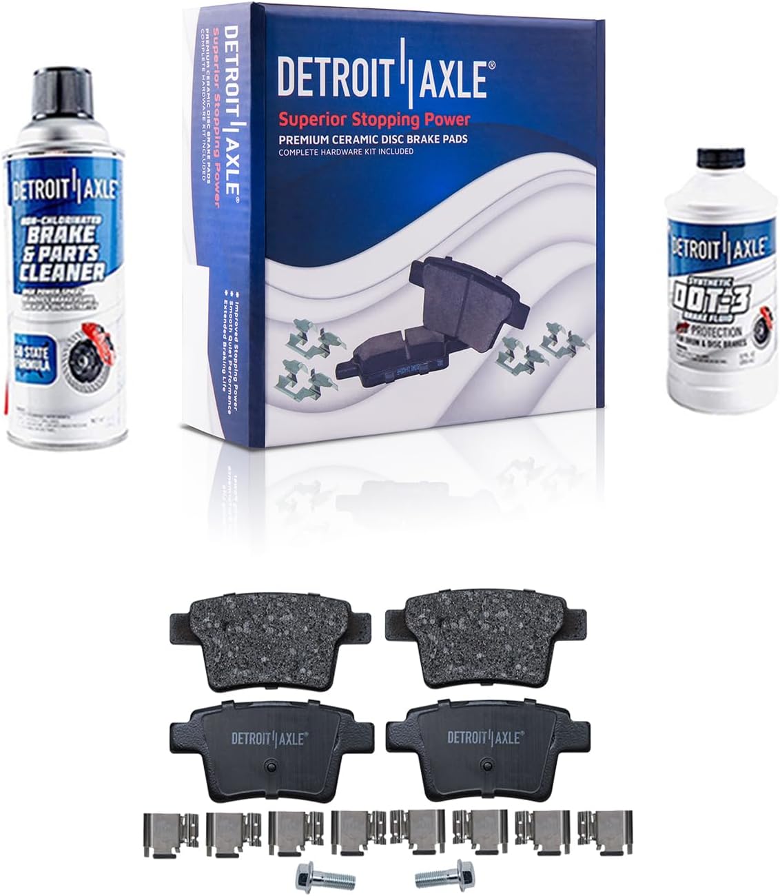 Detroit Axle – Kit de freno trasero para Ford Five Hundred Freestyle Mercury Montego 2005-2007, 2008-2009 Taurus Taurus X Sable Rotores de freno