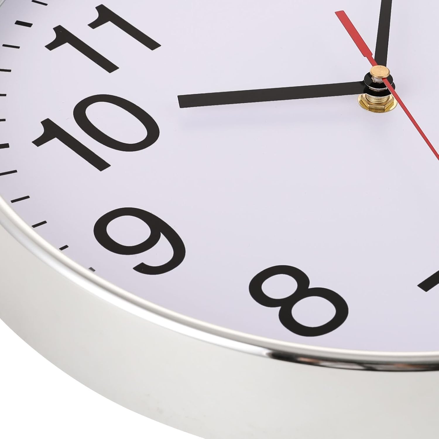 Plumeet Reloj de pared silencioso  Reloj de pared negro de cuarzo sin tictac de 10 pulgadas  Reloj de pared de diseño simple para decoración de sala