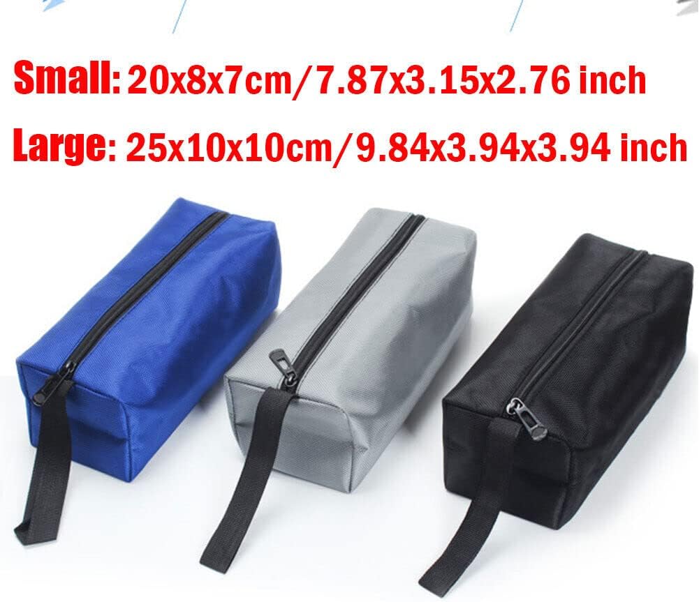 2 bolsas de almacenamiento de herramientas de lona portátil, bolsa de transporte, bolsa de transporte con cremallera y lazo para colgar (2 unidades,