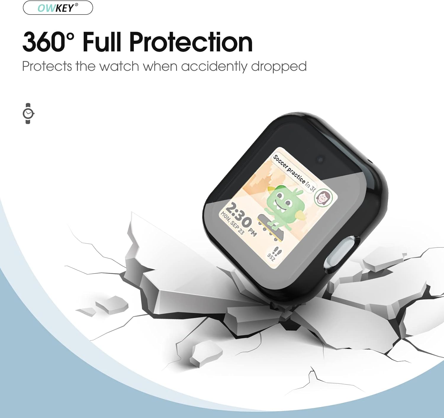 OWKEY Protector de pantalla para reloj de SyncUP para niños, 3 unidades mejoradas de policarbonato duro y vidrio templado T-Mobile Sync UP para