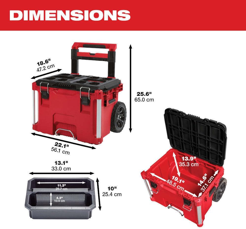 Se adapta a la caja de herramientas rodante de polímero Milwaukee 48-22-8426 con capacidad de 250 libras