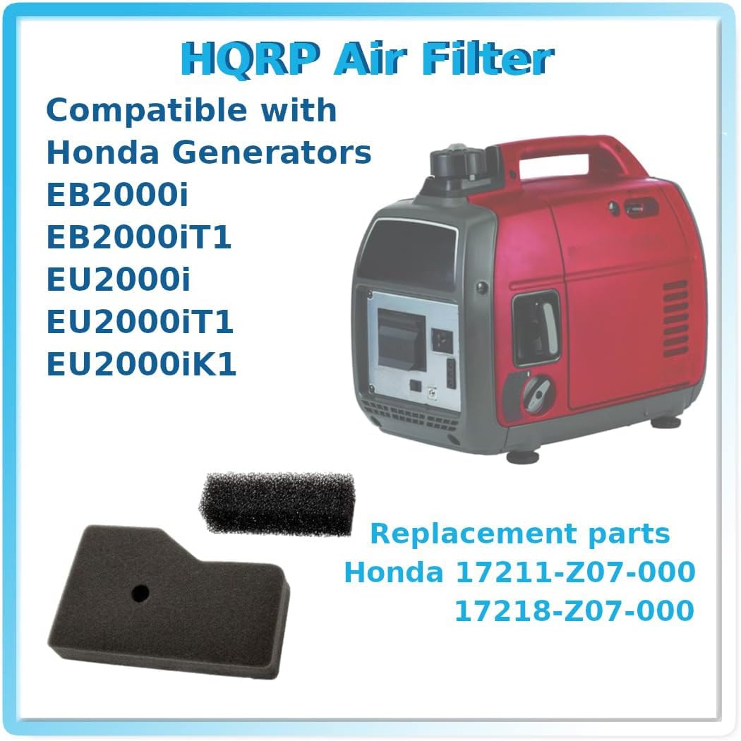 HQRP Paquete de 2 elementos limpiadores y filtros exteriores compatibles con generadores Honda EB2000i, EB2000iT1, EU2000i, EU2000iT1, EU2000iK1,