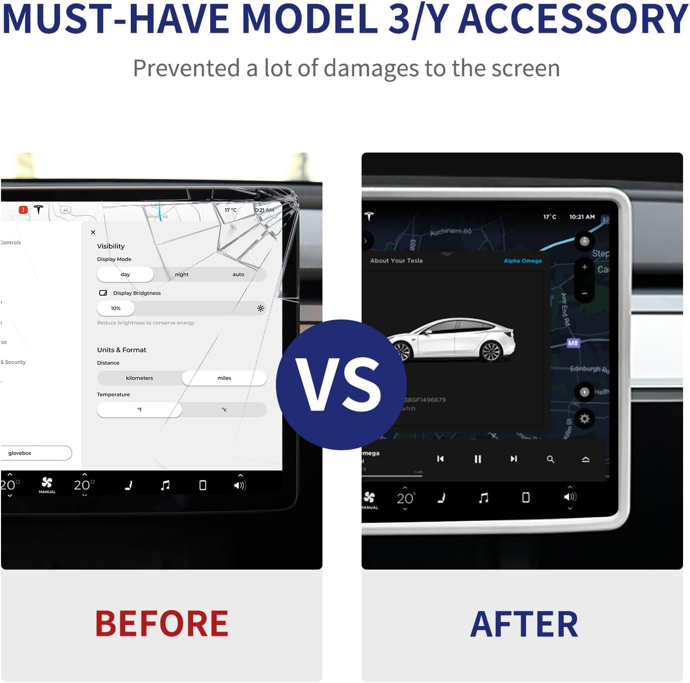 Protector de pantalla para Tesla Model 3Y, protector de marco de silicona, resistente a golpes y golpes, accesorios Tesla Model 3 Model Y 2017-2023,
