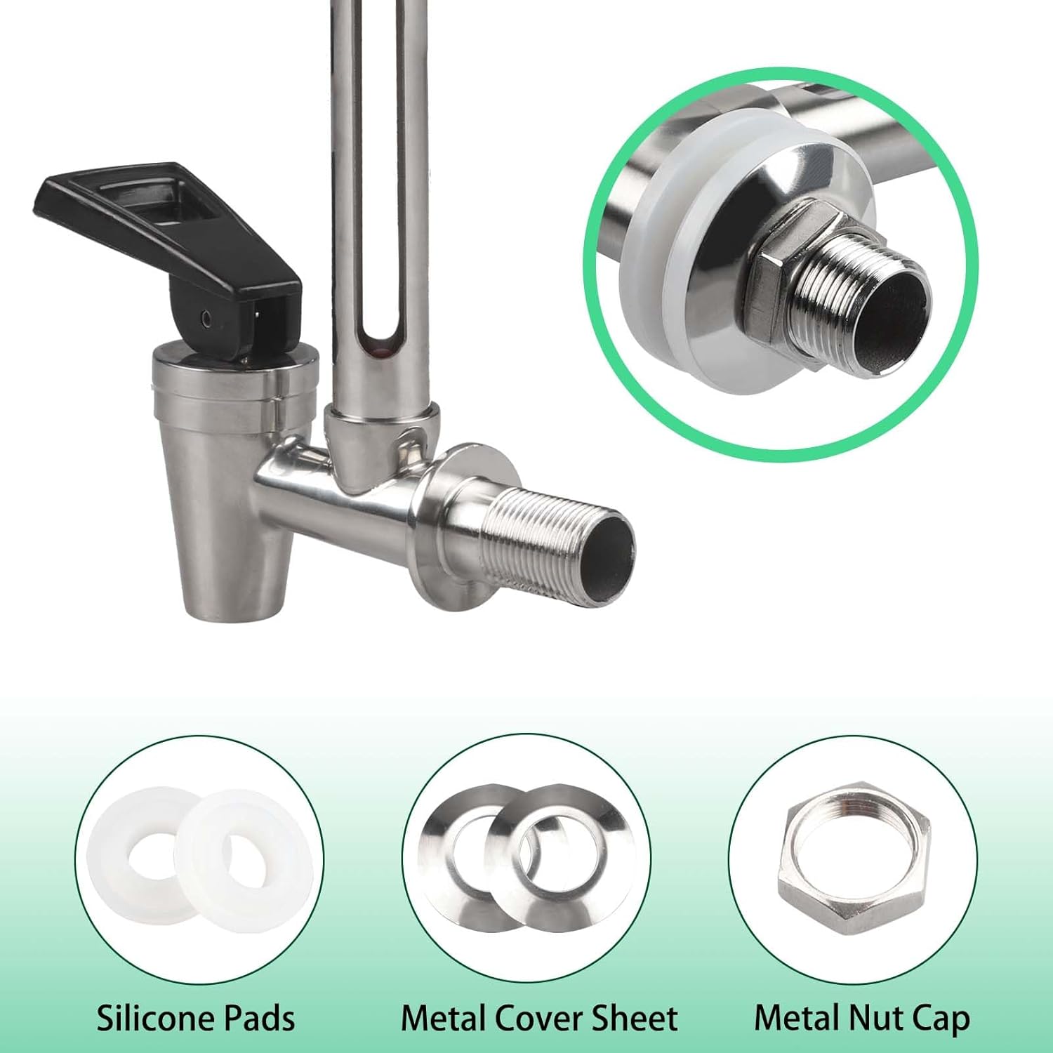 Espiga de vidrio de 10 pulgadas con vista clara, nivel de agua, acero inoxidable, para Berkey Big, sistema de filtro de agua alimentado por gravedad