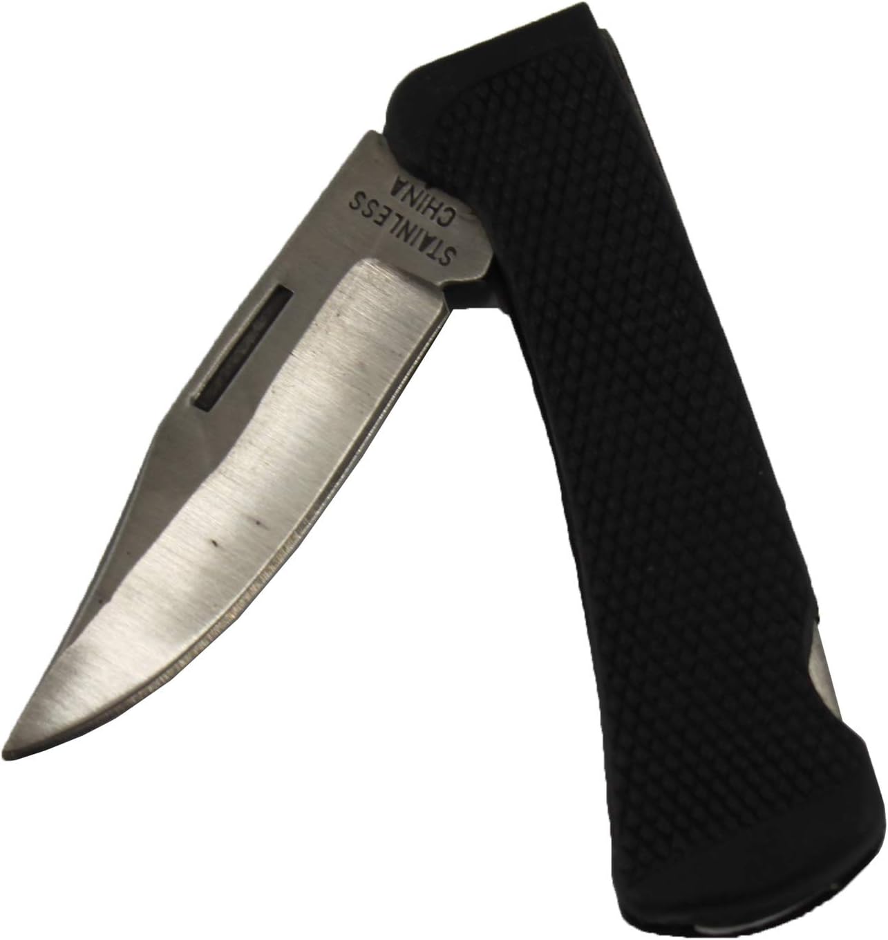 Cuchillo plegable de bolsillo con asas de goma negra