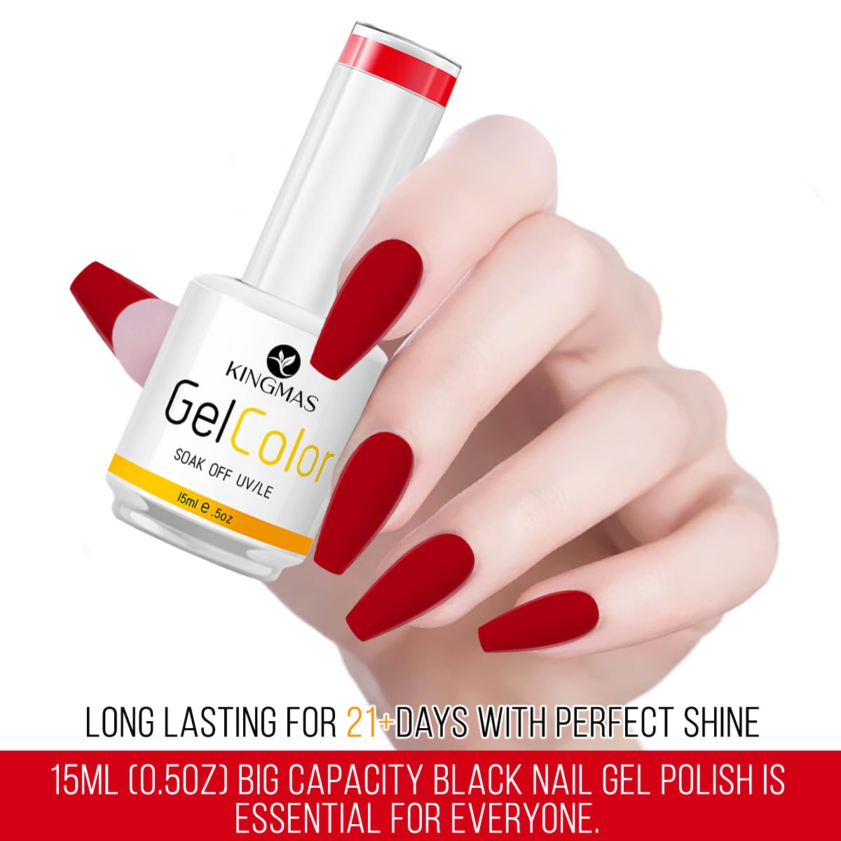KINGMAS Esmalte de uñas de gel, 1 unidad de 0.5 fl oz (0.5 fl oz), arte de uñas, salón de manicura, lámpara de uñas de gel, decoración de uñas en