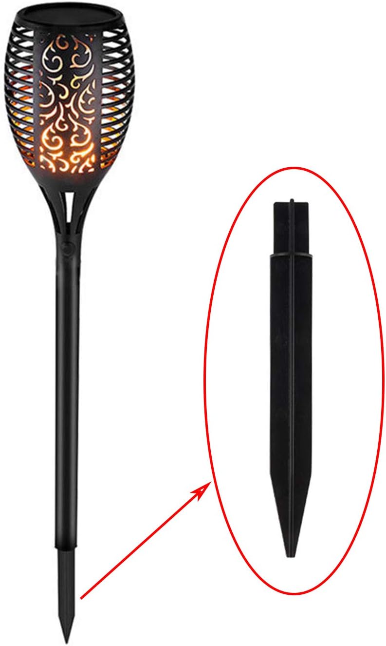 Maxmoral 5 unids luces solares de antorcha de repuesto estacas de tierra de plástico al aire libre piezas accesorios para jardín césped luces