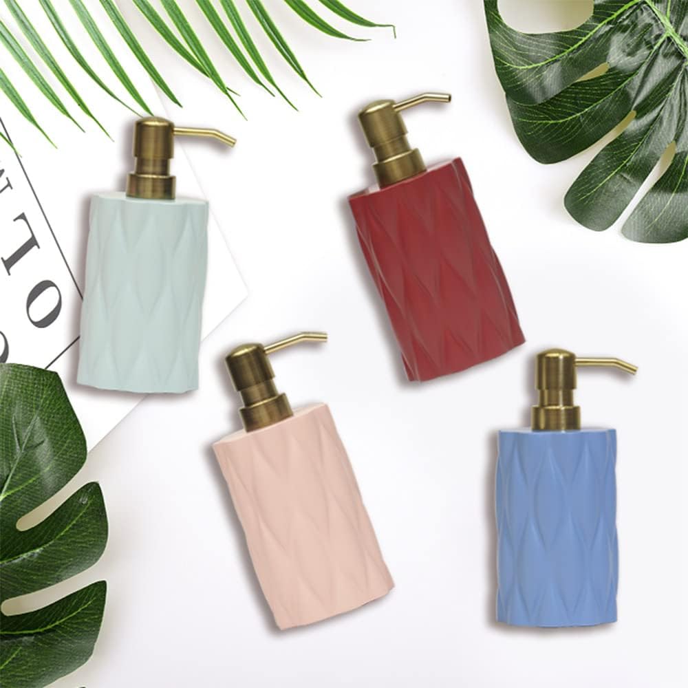 Juego de 2 dispensadores de jabón verde salvia para encimera de baño y fregadero de cocina, dispensador de jabón de manos decorativo con bomba