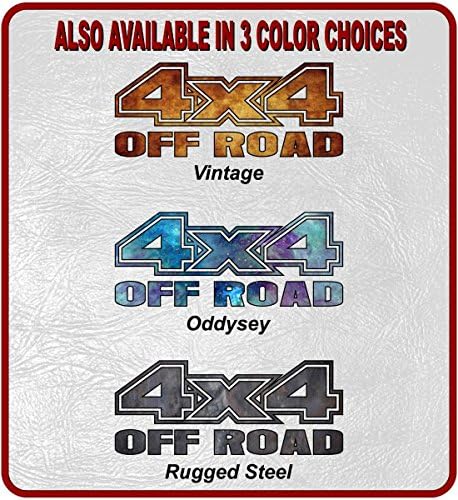 2-4×4 Offroad ‘White’ Vinilo 13″ Calcomanías de caja de camión (blanco)