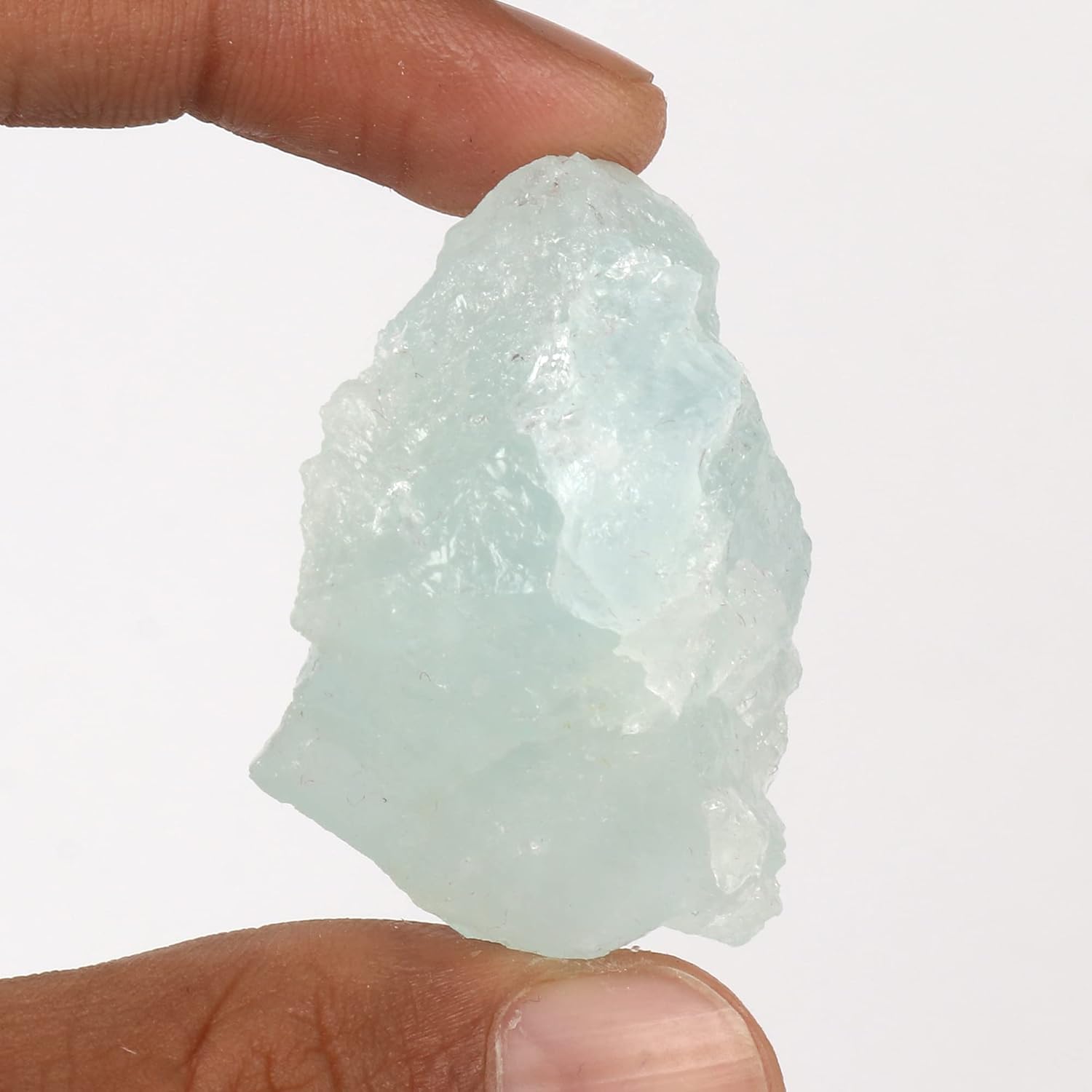 GEMHUB 138.95 CT A Grade Aqua Sky Aquamarine Rough Crystal Natural Chakra Loose Gemstone Healing Crystal for for Tumbling, Cutting, Lapidary, Reiki