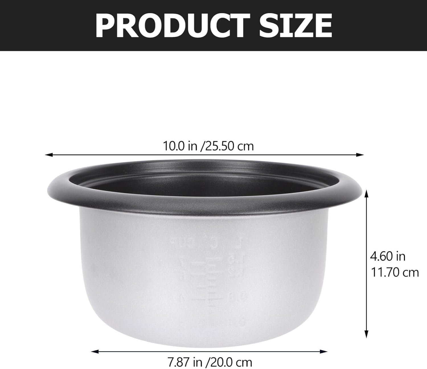 Kichvoe Olla de cocción Liner 3L Olla de arroz olla interior Revestimiento antiadherente para cocinar arroz Contenedor de cocción de arroz