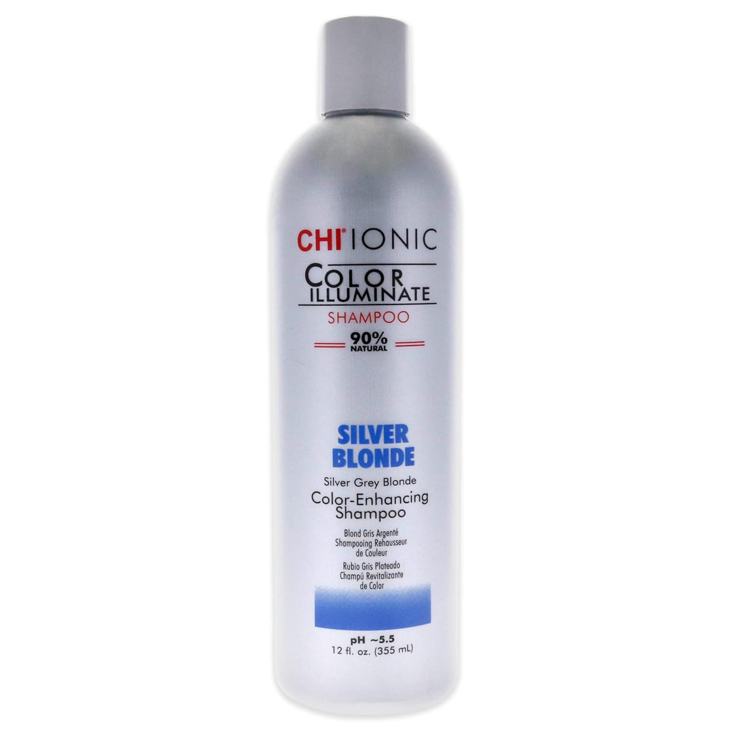 CHI Ionic Color Illuminate Champú, rubio plateado, 12 onzas líquidas
