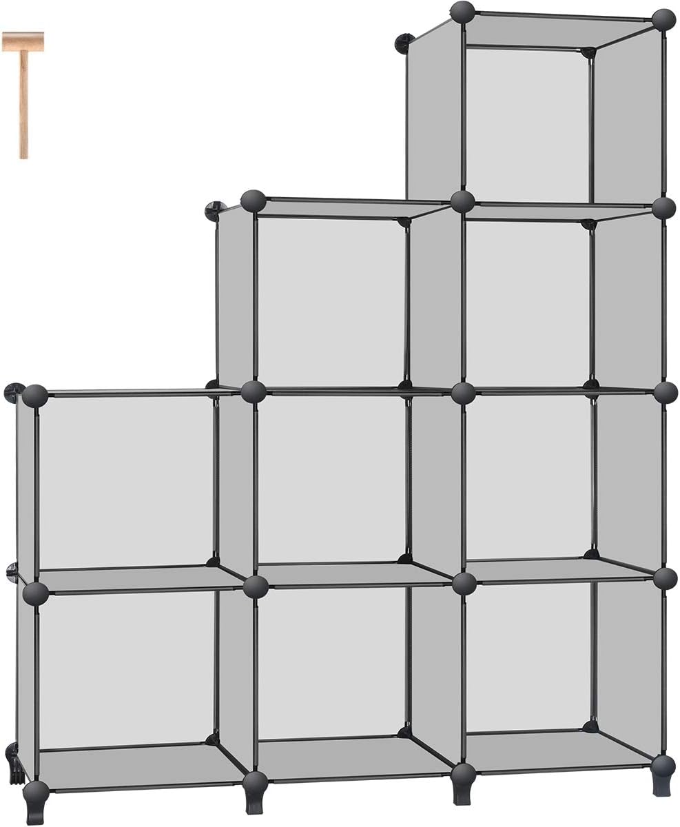 TomCare – Organizador de almacenamiento de 9 cubos, estantes de plástico para armar, estantería modular de libros para el dormitorio, la sala de
