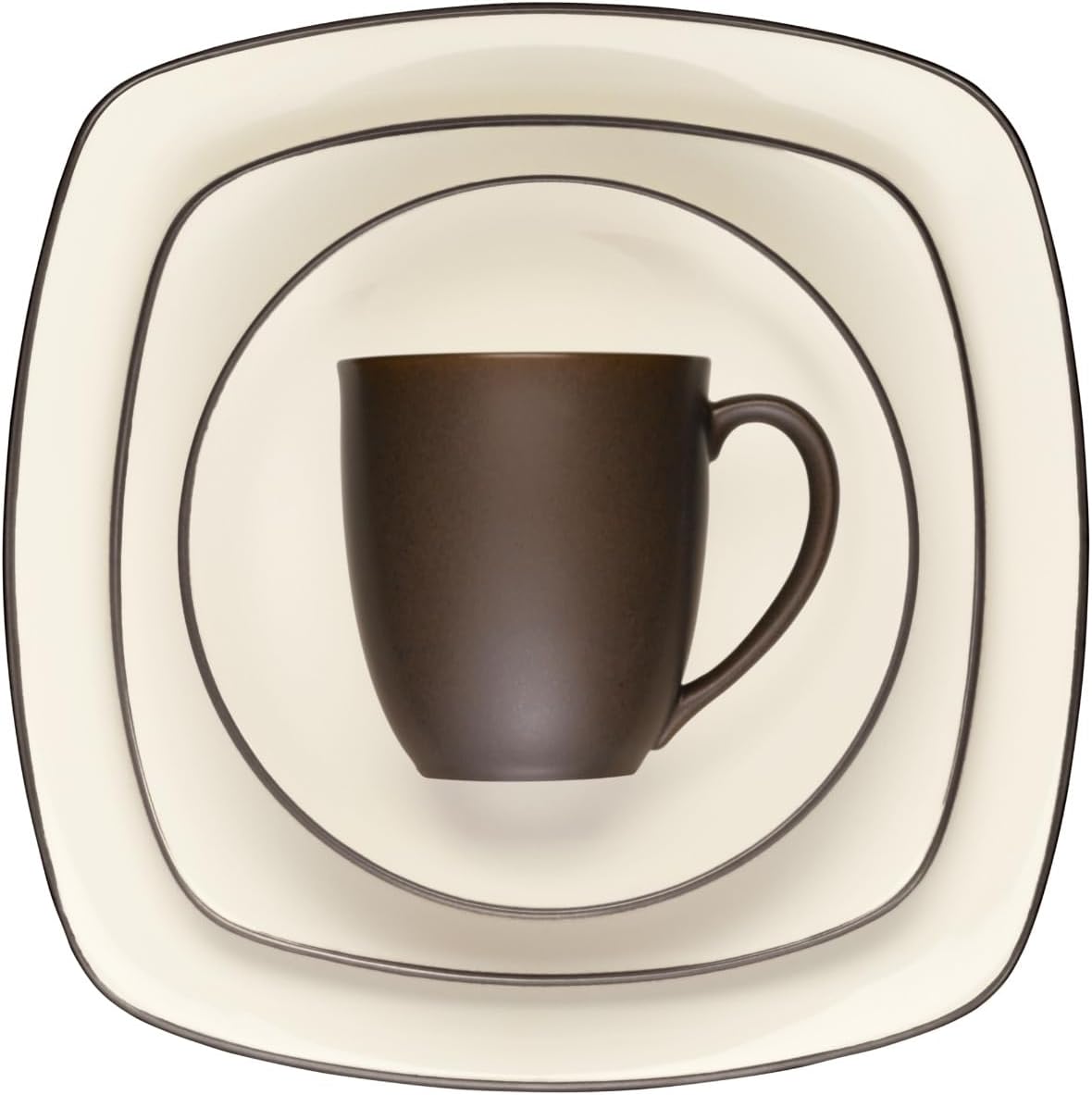 Noritake Colocador cuadrado de 4 piezas de chocolate Colorwave