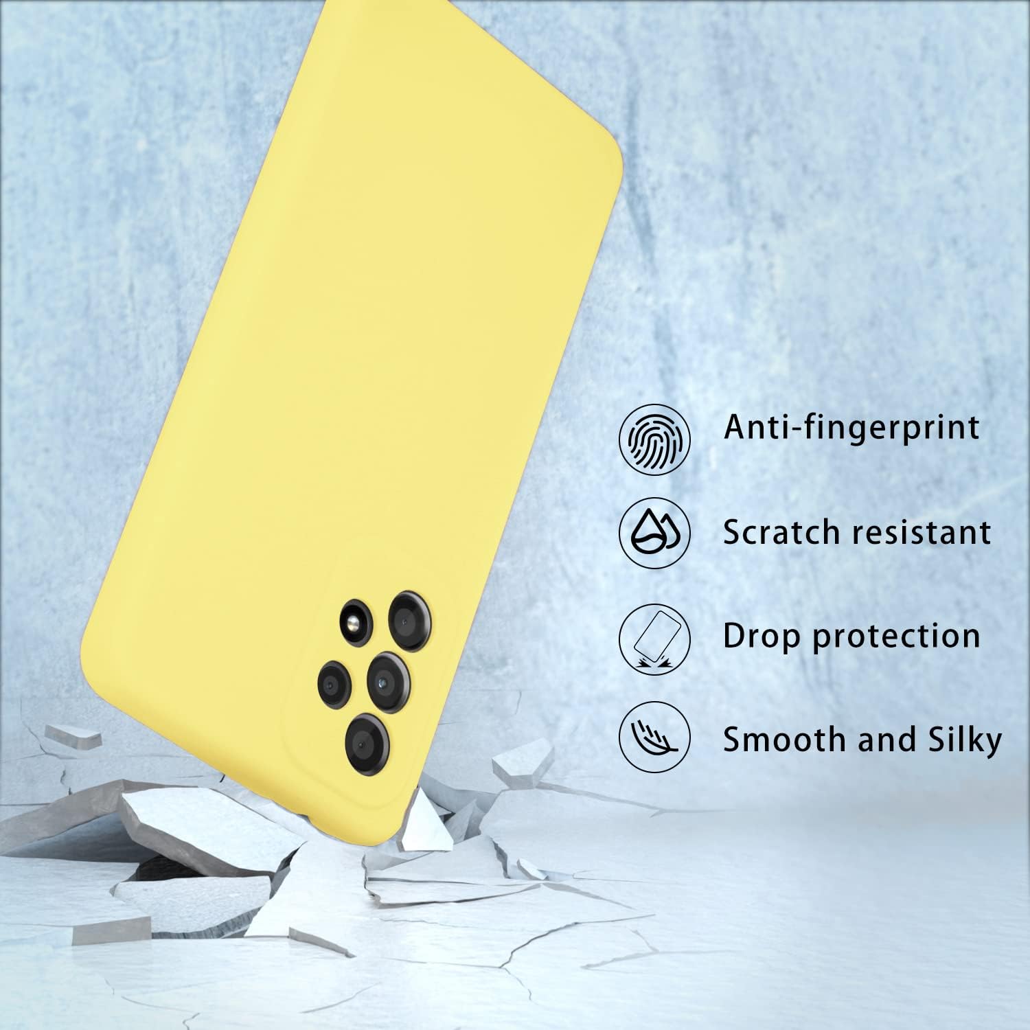SYMOCA Liqiud – Funda de silicona para Samsung Galaxy A53 5G de silicona sedosa, delgada, de cuerpo completo, a prueba de golpes, con forro de