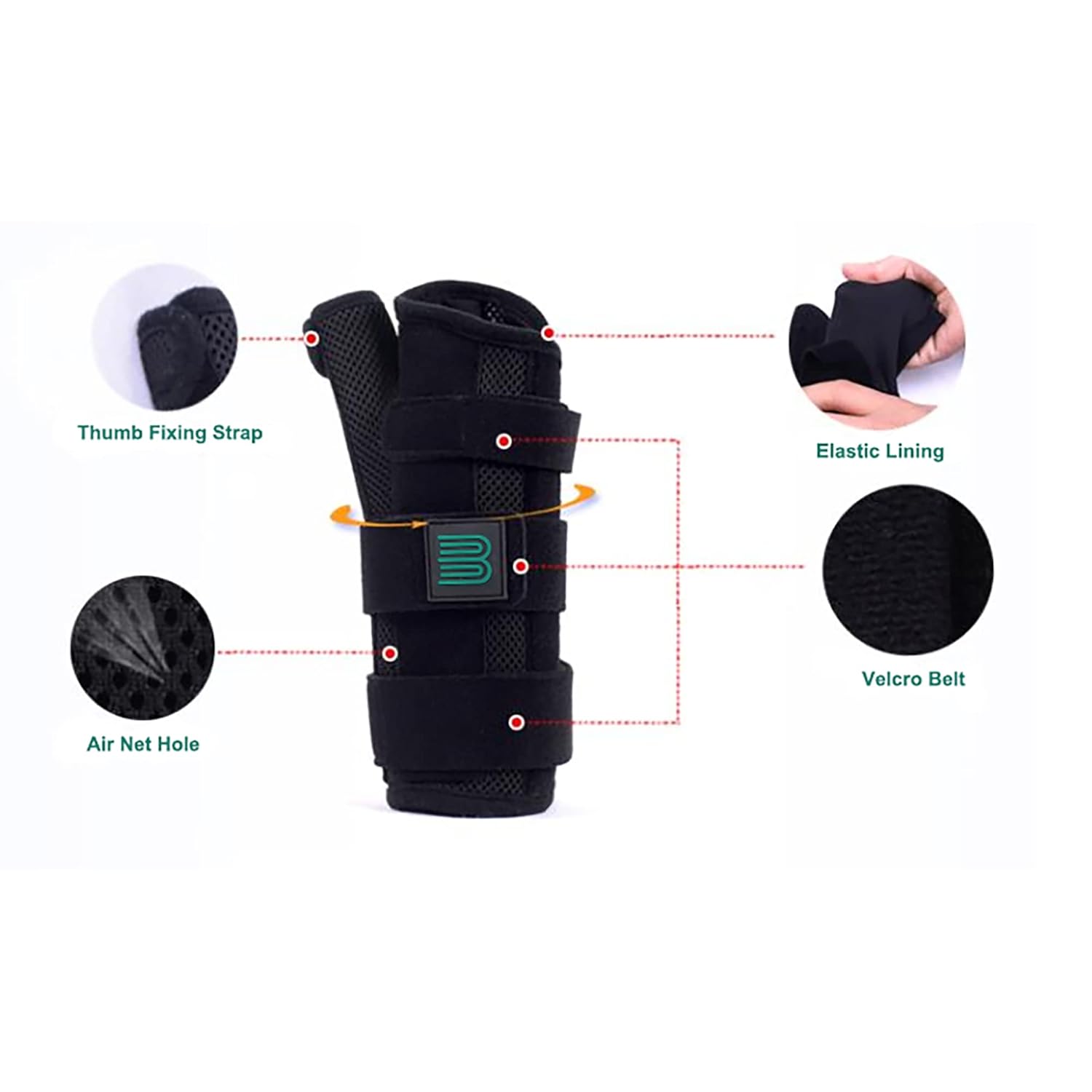 bounfend Muñequera con estabilizador de férula espica para el pulgar, soporte nocturno para dolor de artritis, lesiones, tendinitis, esguince, túnel
