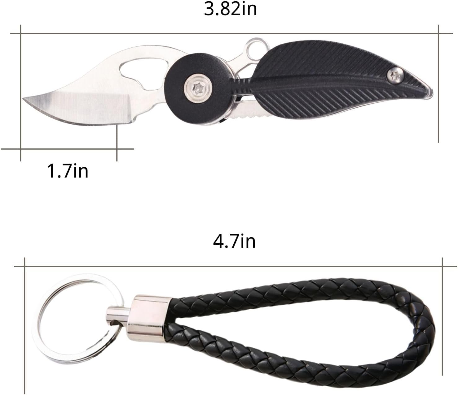 Navaja de bolsillo para mujer con cadena, cuchillo de bolsillo pequeño, cuchillos geniales, accesorios geniales, cuchillo Edc, mini cuchillo de