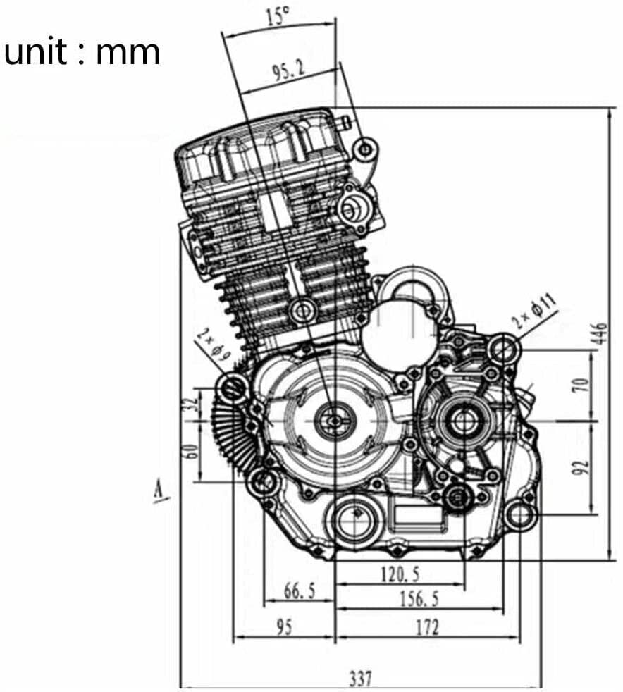 CNCEST Motor ATV, motor de 250CC Motor de 4 tiempos de un solo cilindro refrigerado por aire, motor vertical con transmisión manual de 5 velocidades
