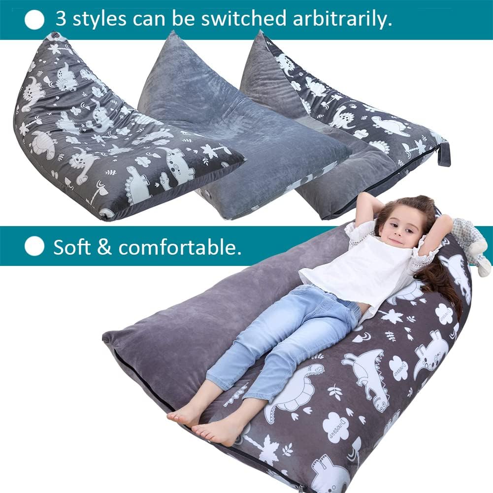 Bchway Family Funda para puf de almacenamiento de animales de peluche, bolsa de puf de animales de peluche para niños y adolescentes, súper suave y