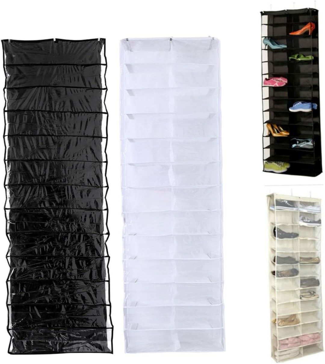 Zerodeko Organizador de zapatos para colocar detrás de la puerta, 26 unidades, organizador grande para colocar sobre la puerta, zapatero sobre la