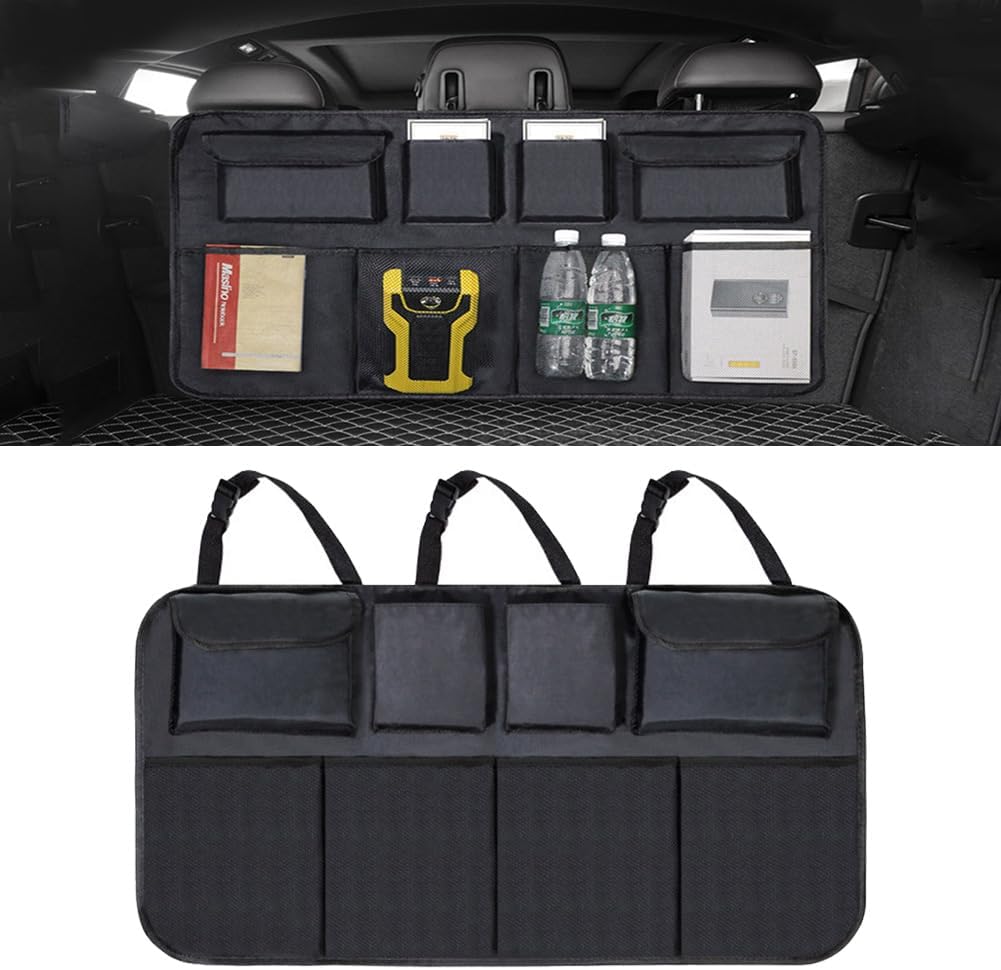 LIYISHUO Organizador universal para maletero de automóvil, organizador colgante para asiento trasero, organizador de almacenamiento de automóvil con