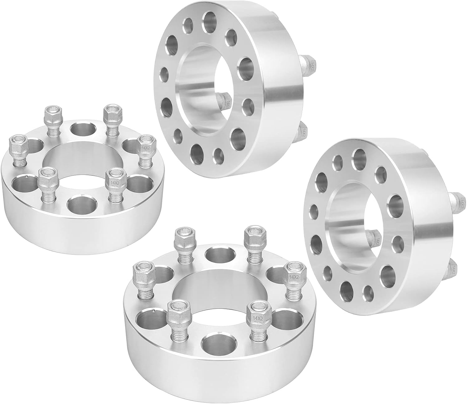 IRONTEK Espaciadores de rueda de 0.236 x 5.315 in de 2 pulgadas (orificio de cubo de 3.429 in, pernos de 14 x 2) espaciadores de cubo de 0.236 x