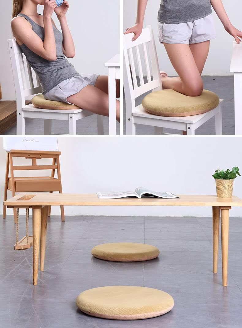 Sigmat Cojín de asiento de espuma viscoelástica antideslizante suave cojín redondo para silla de 16 pulgadas, color gris