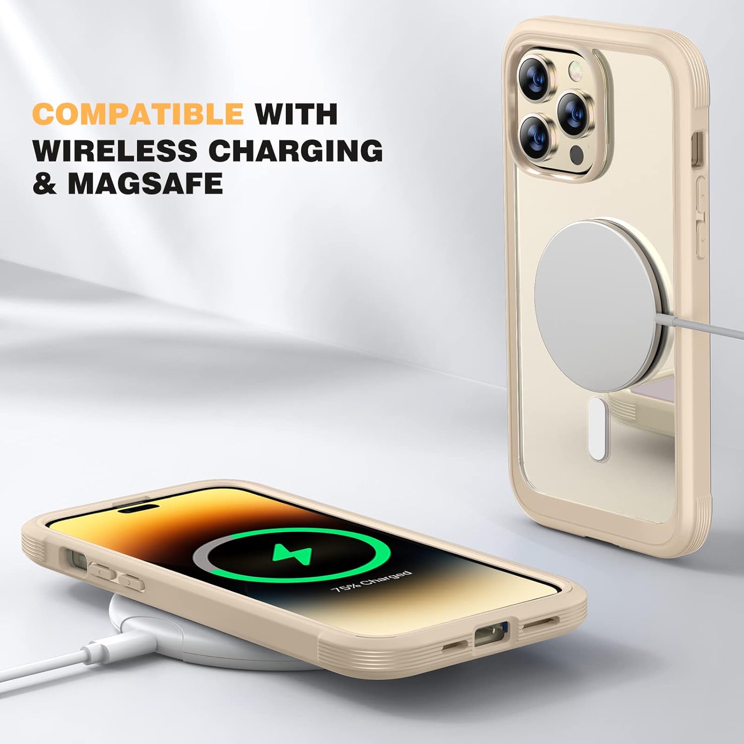 Diaclara Funda diseñada para iPhone 14 Pro Max de 6.7 pulgadas, compatible con Mag Safe actualizada en 2023 Funda protectora 360 + protector de