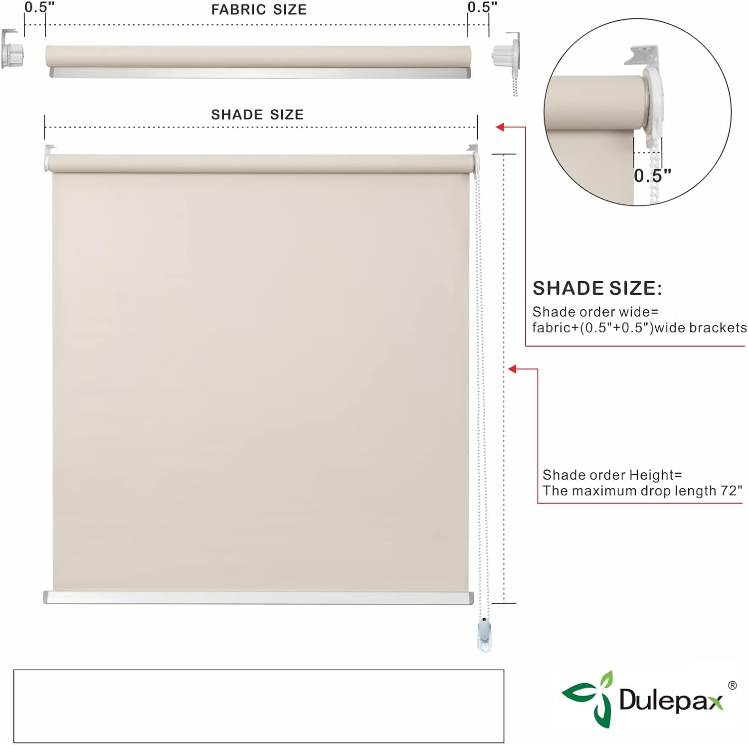 Dulepax Persianas para ventana, persianas 100 % opacas para ventana, cortinas enrollables con aislamiento térmico, protección UV, persiana