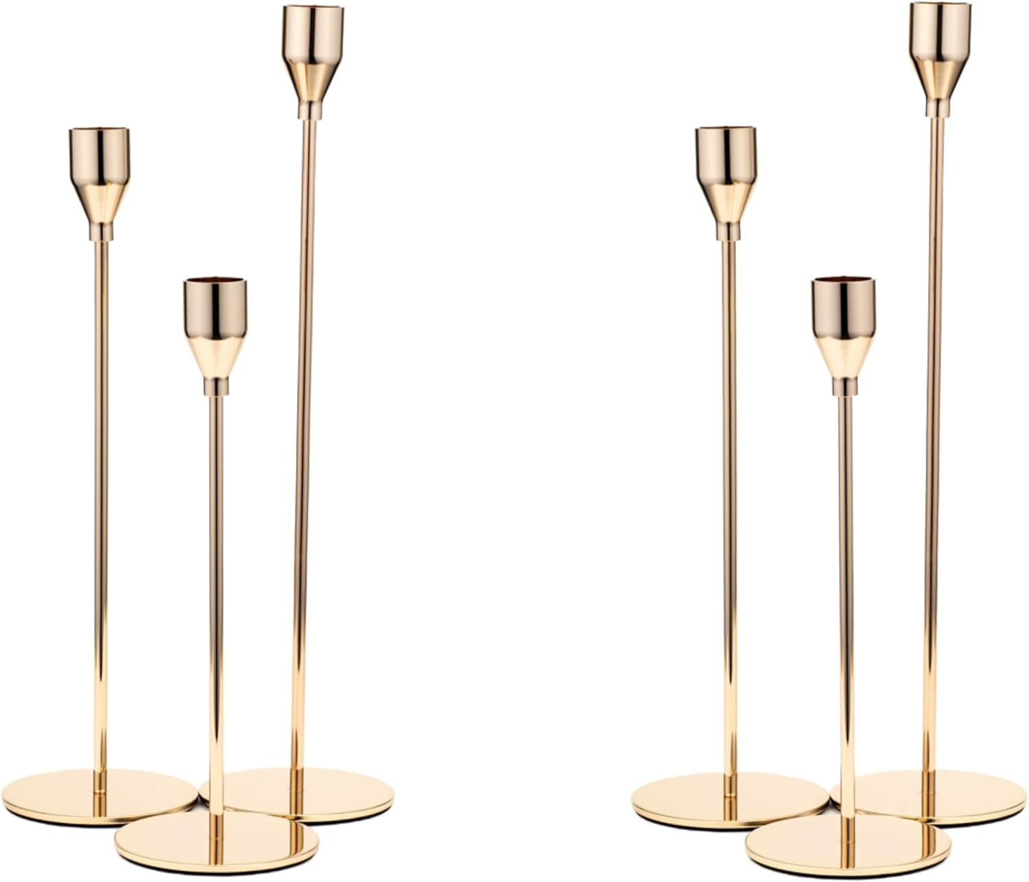 Aha Essential – Juego de 6 portavelas cónicos  Portavelas decorativos para decoración del hogar, boda, comedor, fiestas, aniversario, baño,