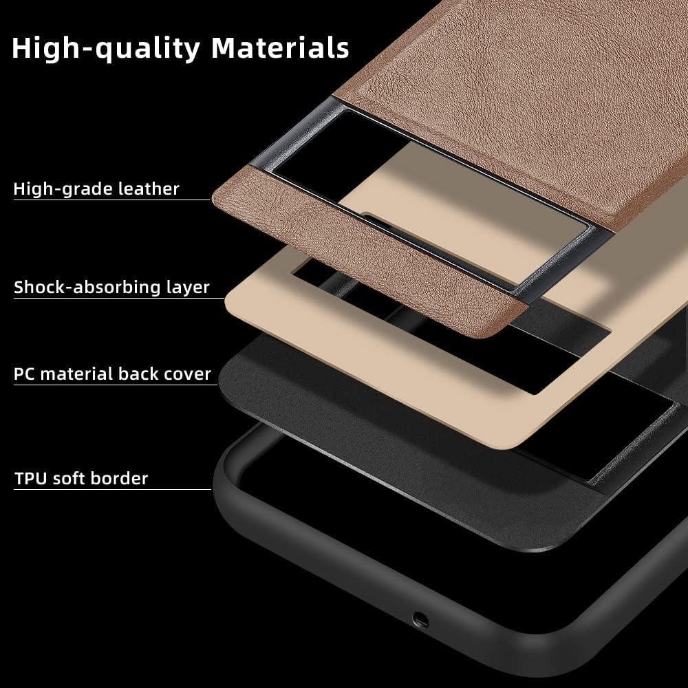 X-level Funda para Google Pixel 6, piel sintética de alta calidad, TPU suave, a prueba de golpes, funda protectora para Pixel 6 (marrón)