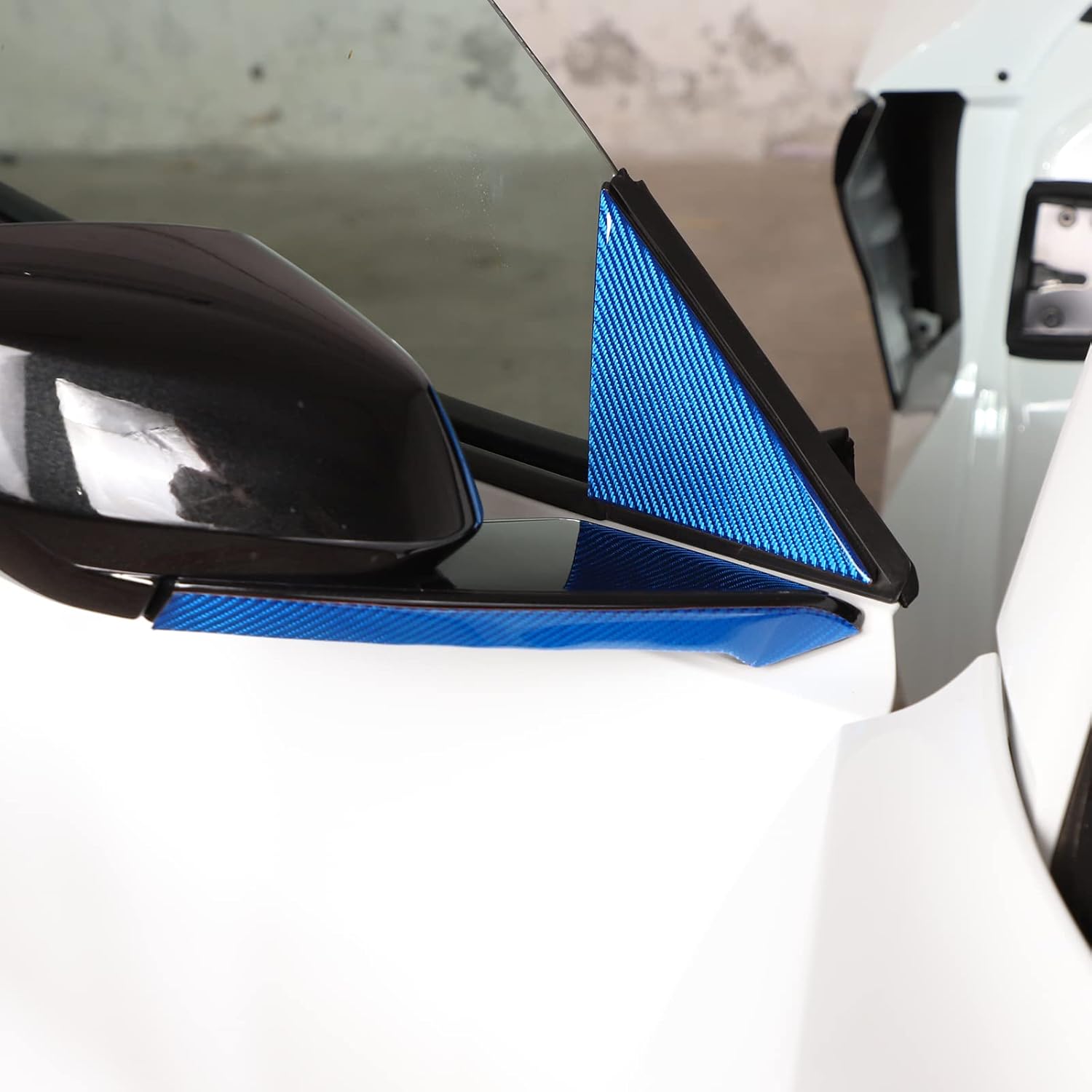Kit de decoración de base de espejo retrovisor de automóvil de fibra de carbono real suave 3D, compatible con Corvette C8 Stingray Z06 Z51 2020 2021