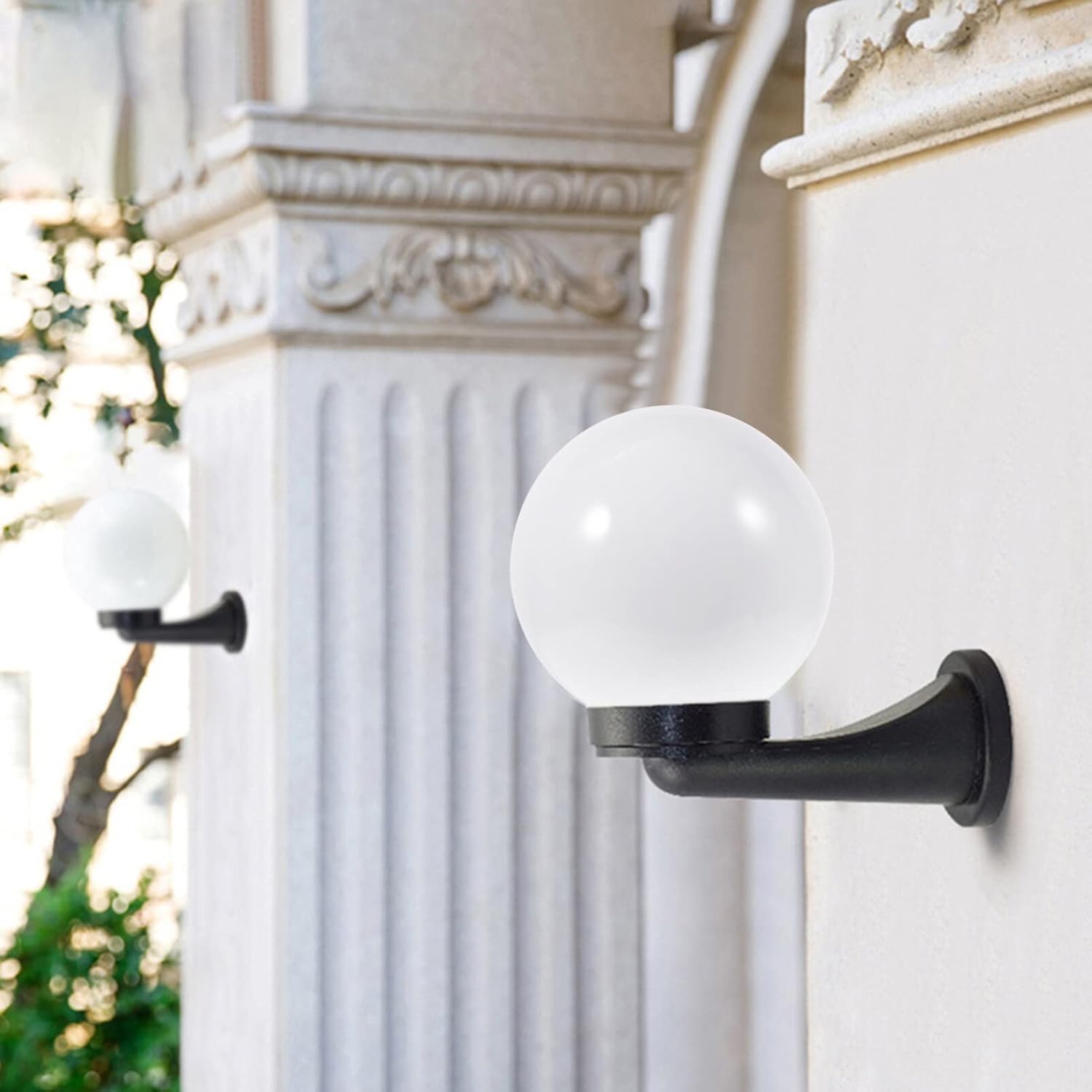 USHOBE Pantalla de bola para lámpara de mesa, pantalla de cristal, globos para lámparas de luz, cubierta de poste de lámpara, sombra de globo solar,