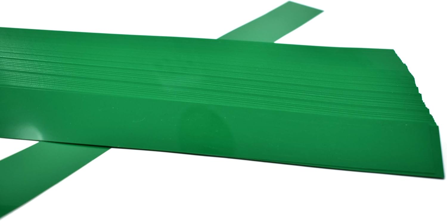 STORE FIXTURES DIRECT Tiras decorativas de vinilo precortadas para estantería de góndola, 48 x 1.25 pulgadas, canal C, verde, paquete de 100
