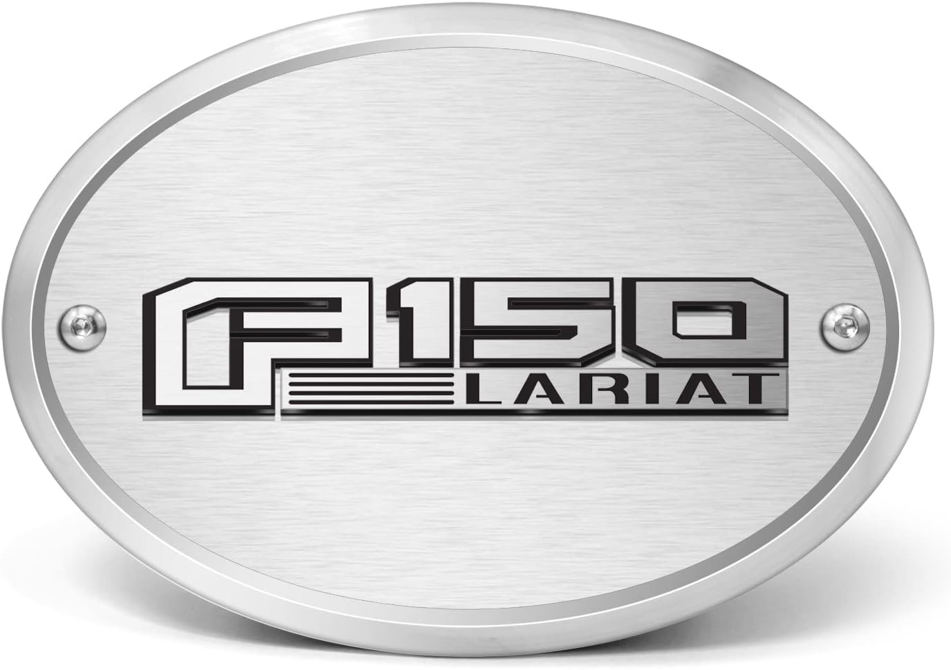 Hecho para Ford F-150 Lariat 3D Logo en la cubierta de enganche de remolque de aluminio cepillado ovalado de 2 pulgadas