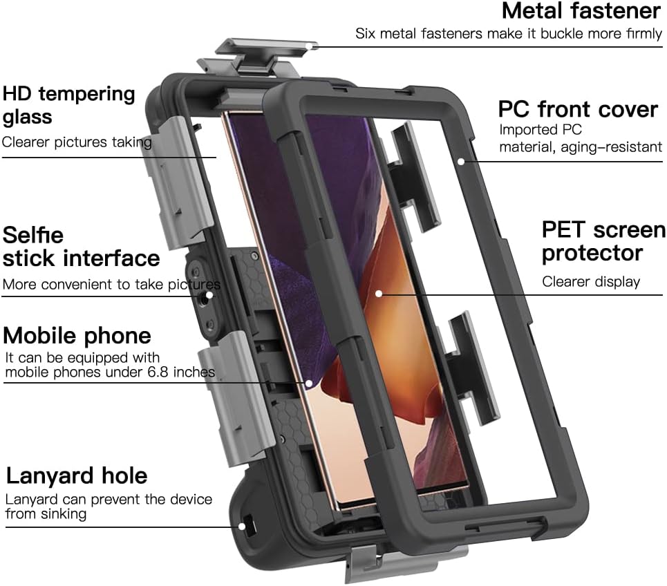 (2 generación) Funda universal impermeable para teléfono para la mayoría de las series Samsung Galaxy y iPhone, carcasa impermeable de fotografía