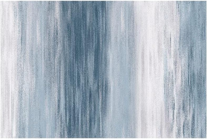 Pajata Alfombra azul de 5 x 7 pies, lavable a máquina, para sala de estar, dormitorio, antideslizante, grande, abstracto, azul marino y gris,