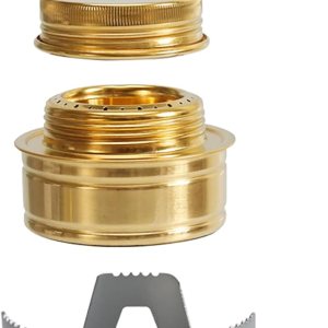 Mini estufa de alcohol, quemador de alcohol ligero de latón con soporte de aluminio para camping, senderismo y picnic (gris) Mini estufa de alcohol, quemador de alcohol ligero de latón con soporte de aluminio para camping, senderismo y picnic (gris)
