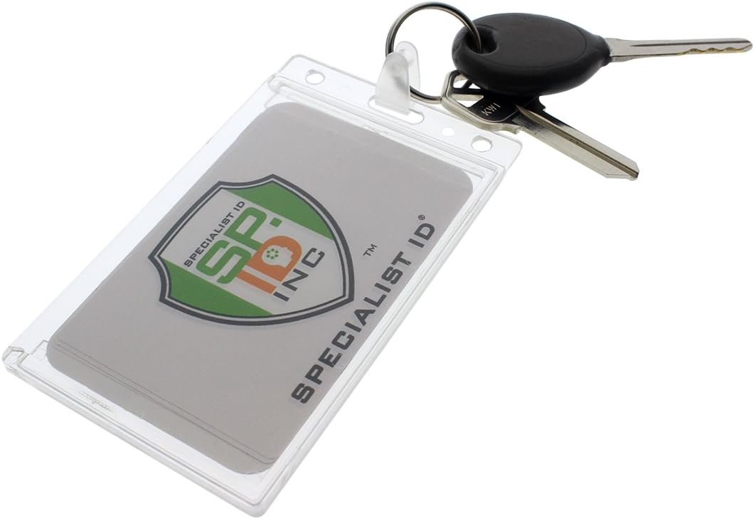 Soporte rígido para tarjetas de combustible con llavero, protector de tarjetas de plástico duro transparente para flotas, tarjetas de gas, autos de