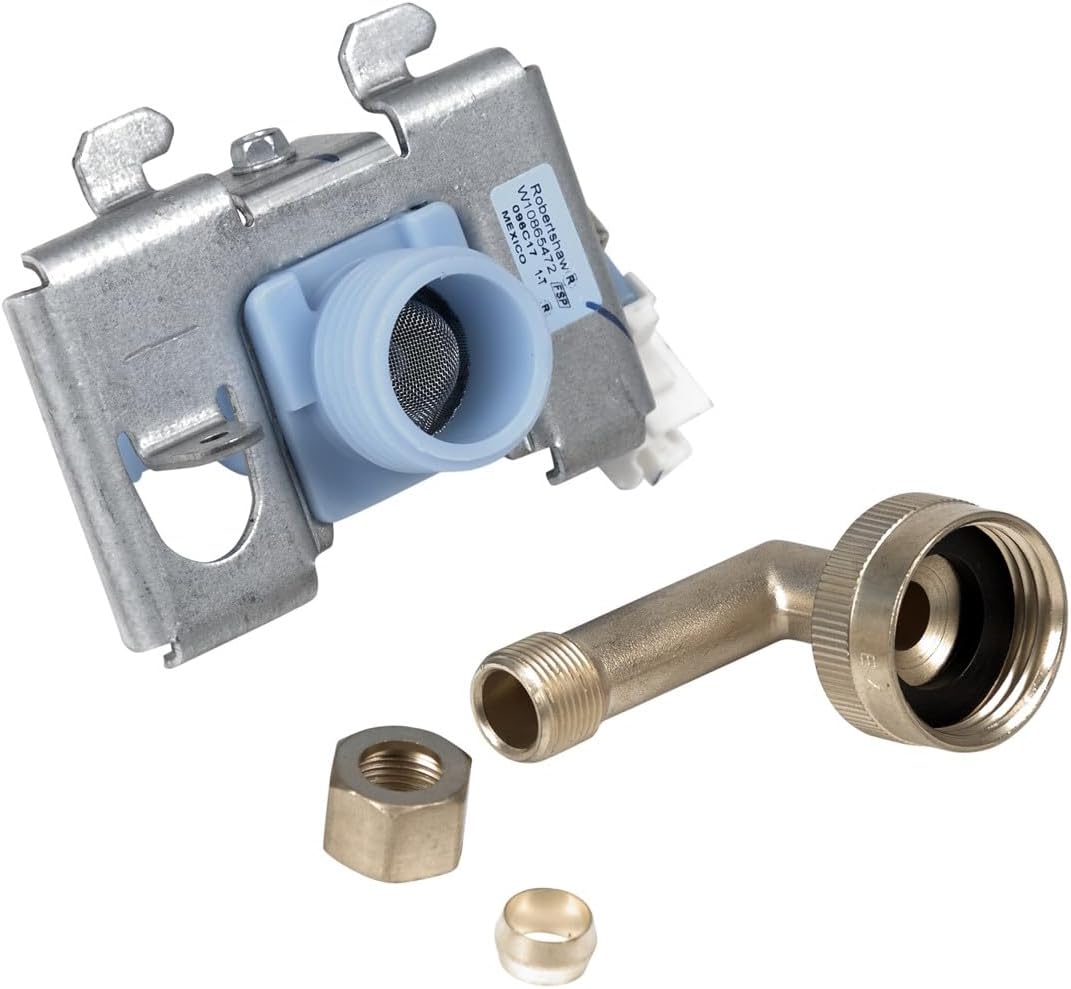 Whirlpool W10648041 Pieza de repuesto de válvula de entrada de agua para lavavajillas OEM original  Reemplaza W10195048, W10195049, W10219505 y más